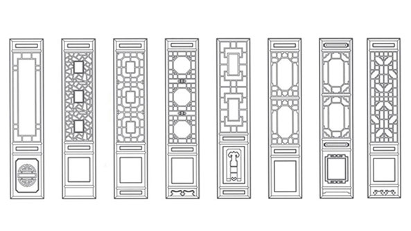 古塔喜迎门中式花格CAD设计图样式大全