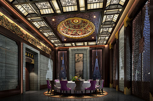 古塔低调奢华的新中式酒店设计效果图