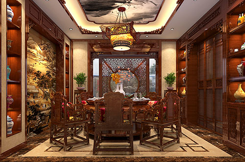 古塔温馨雅致的古典中式家庭装修设计效果图