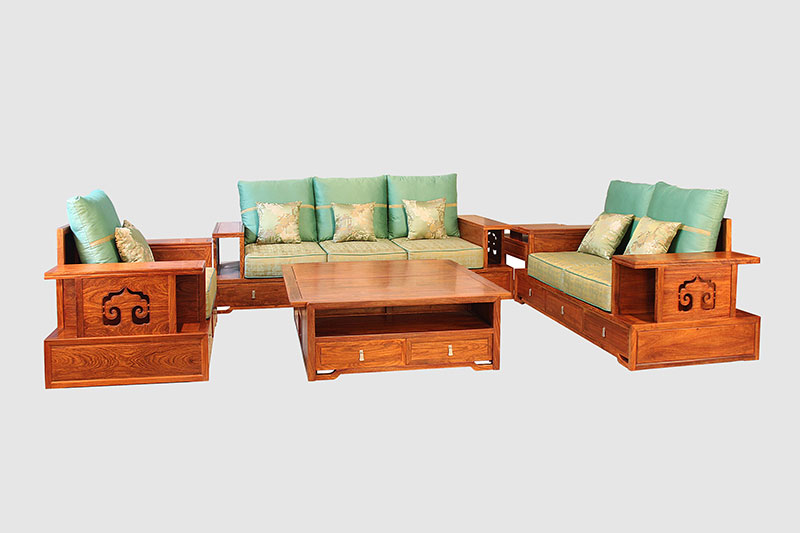 古塔中式实木沙发简直太美了
