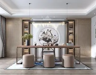 古塔新中式风格茶室如何规划设计